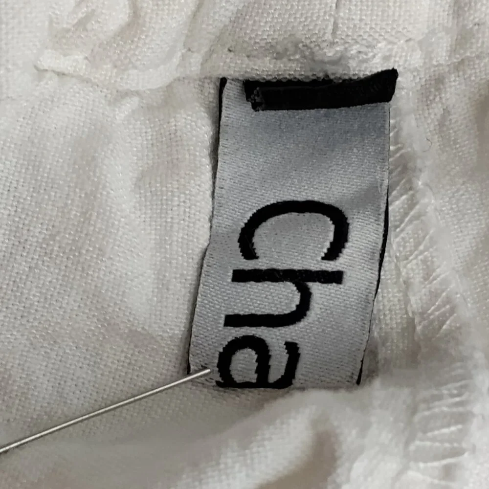 Chartou Linen Blend Lagenlook Pants Size M White With Pockets and Drawstring - Picture 5 of 9